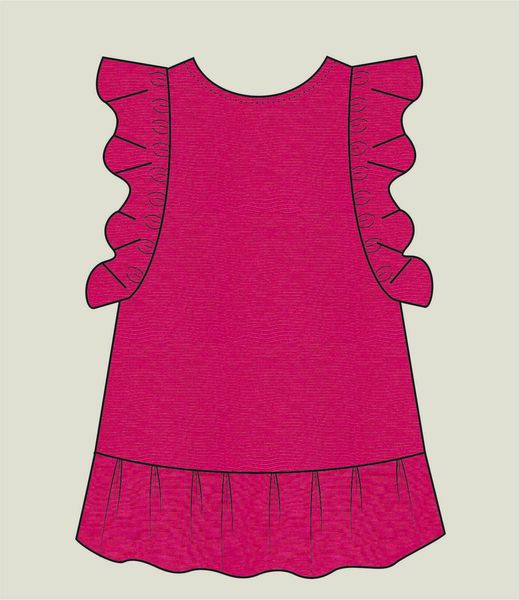 Jose Varon Vestido Liso Fuchsia