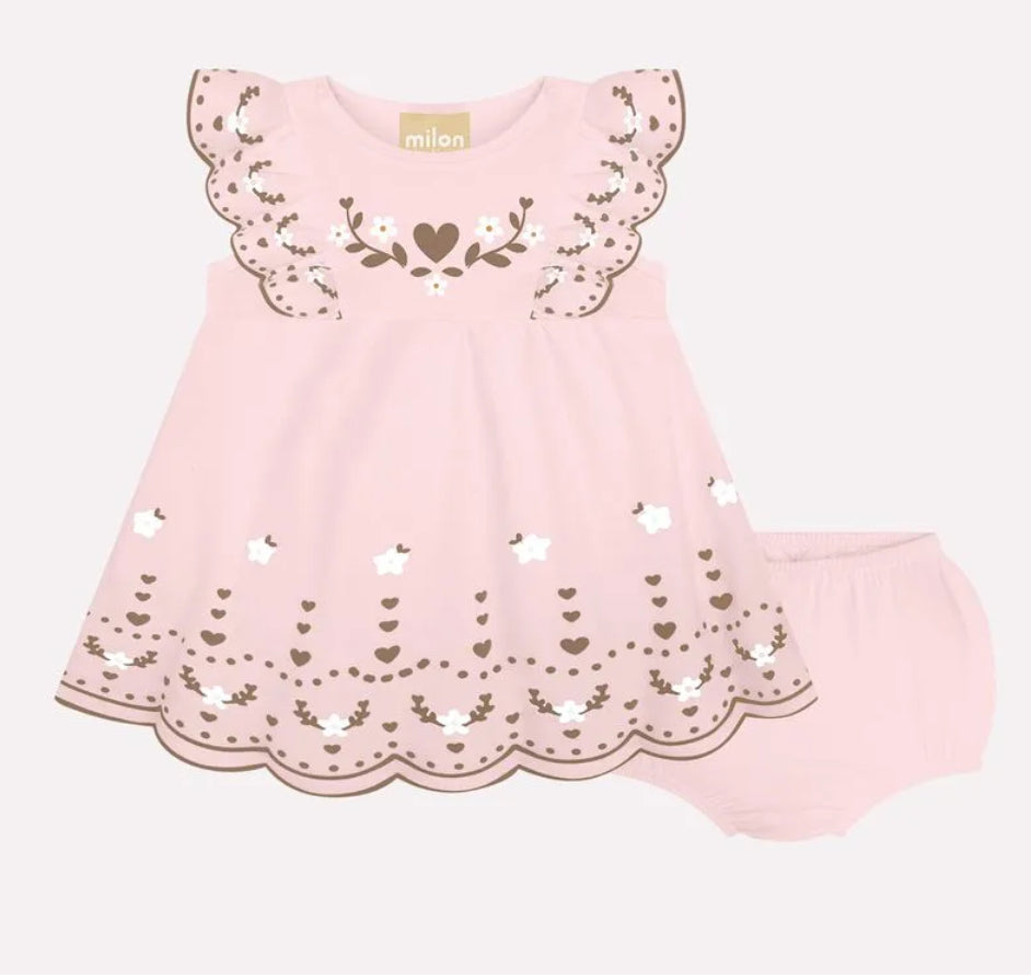 Milon Vestido Infantil Con Braguita Rosa Ref. 2000447-40117