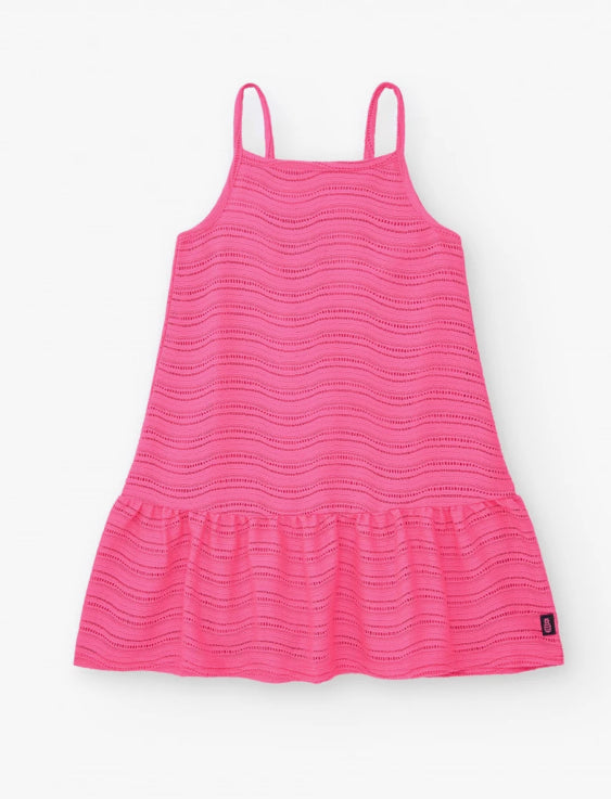 TucTuc NK Honolulu Vestido para niña en rosa con tirantes y volante