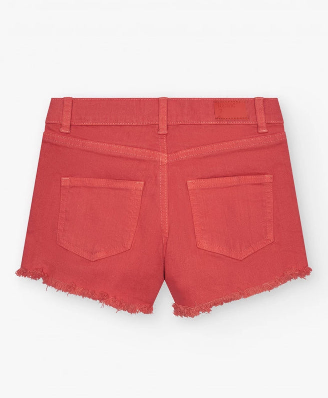 TucTuc NK Beyond The Beach Camiseta manga corta para niña en blanco y estampado floral Short para niña en denim coral y bolsillos laterales