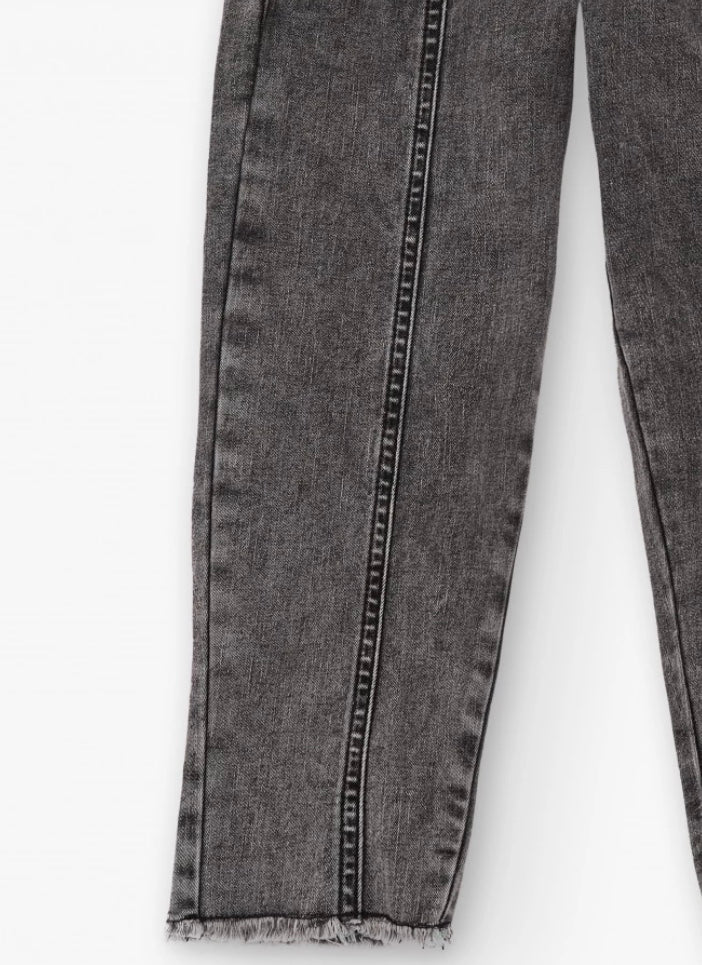 TucTuc Jersey T-Shirt White With Woven Denim Trousers/ Dark And Roses Collection