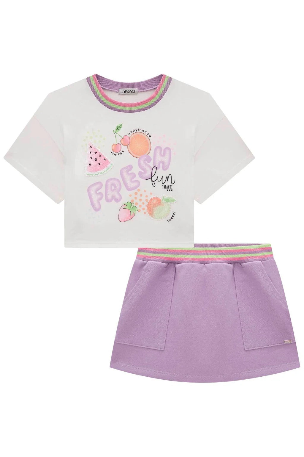 Infanti Conjunto de blusa corta y falda pantalón Ref. 75680
