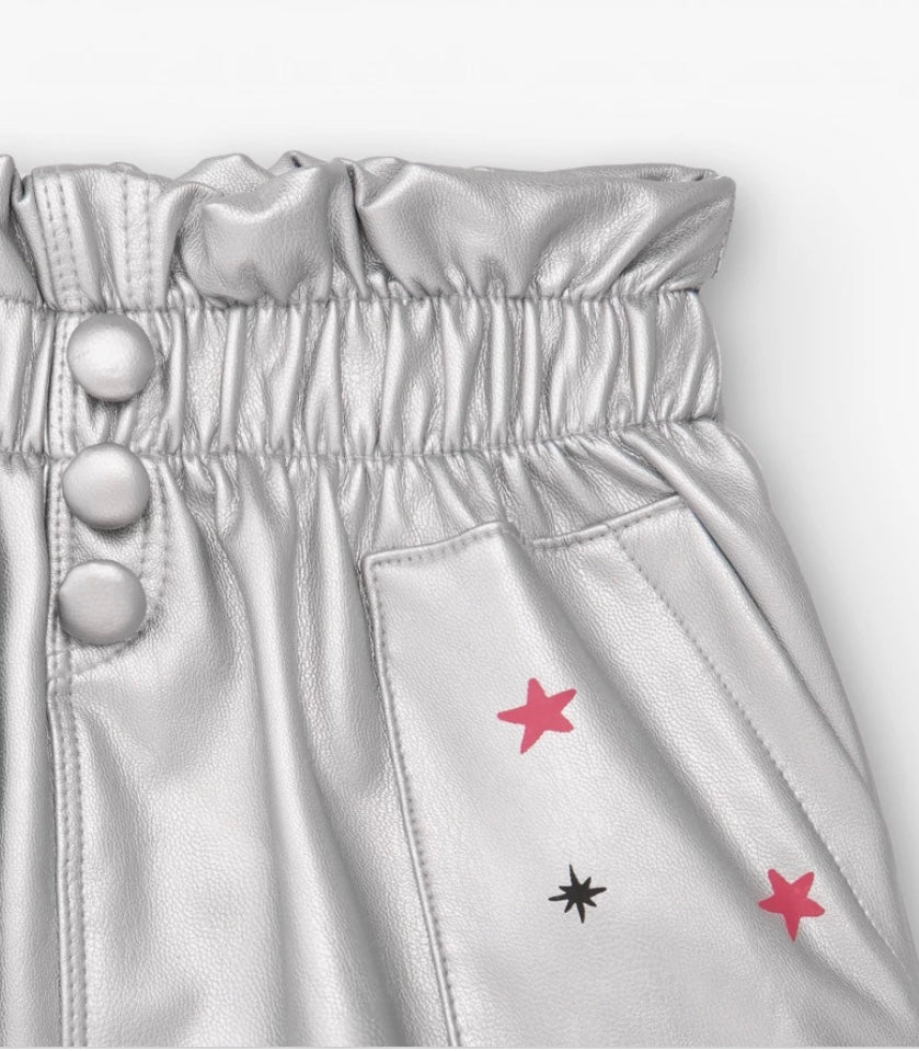 TucTuc Jersey T-shirt Fucsia With Faux Leather Skirt/ Cosmic Girl Collection