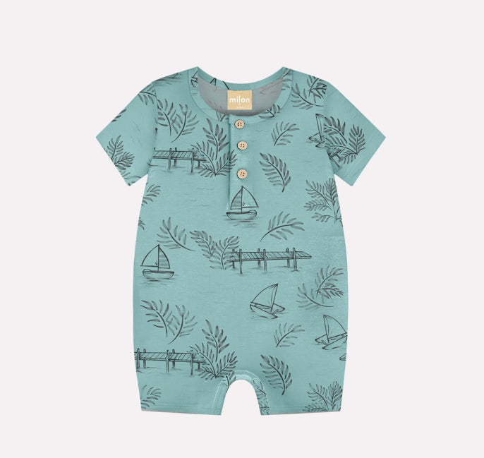 Milon Baby Romper Estampado Náutico Color Celeste Ref.2000338-70166