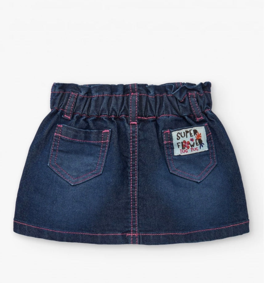 TucTuc Blue Jersey T-Shirt With Denim Skirt / Super Natural Collection