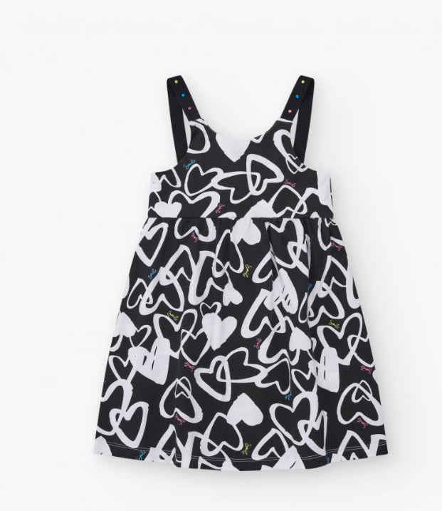 TucTuc NK The Summer Diary Vestido para niña en negro con tirantes ajustables y apliques