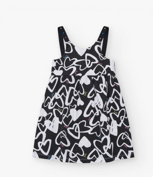 TucTuc NK The Summer Diary Vestido para niña en negro con tirantes ajustables y apliques