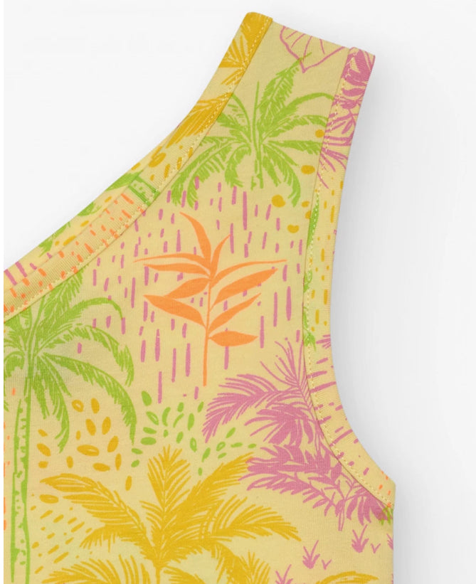 TucTuc NK Top Para Niñas En Amarillo Y Tirantes Con Cuentas De Colores