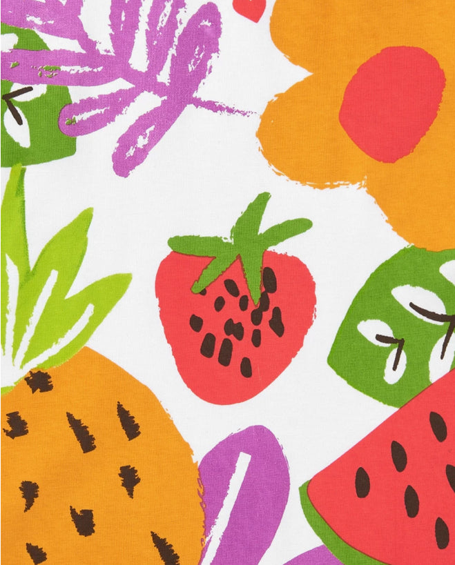 Tuc Tuc Vestido blanco sin mangas para niña con estampado tropical