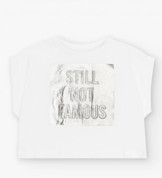 TucTuc NK Straberry Sorbet Camiseta de manga corta para niña en blanco y estampado metálico