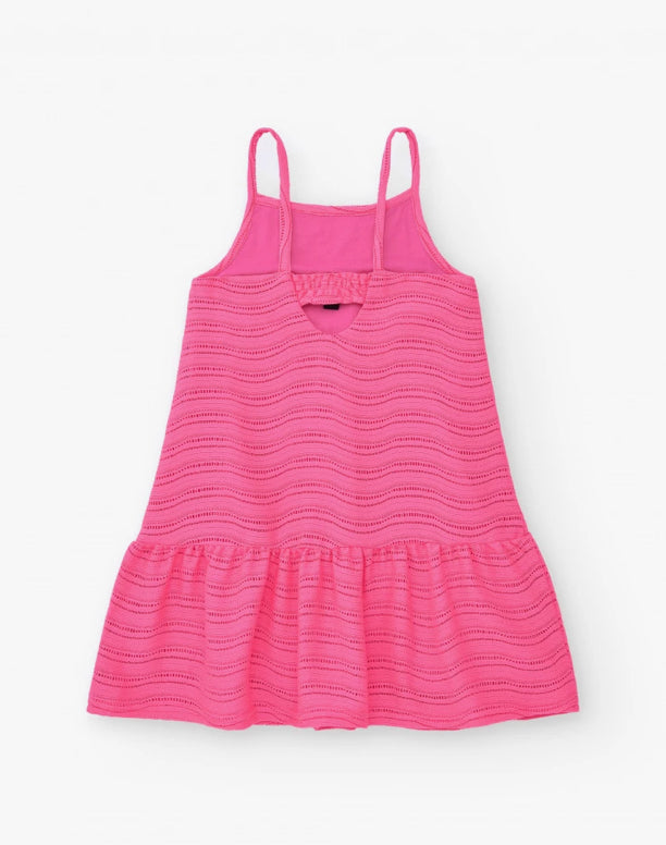 TucTuc NK Honolulu Vestido para niña en rosa con tirantes y volante