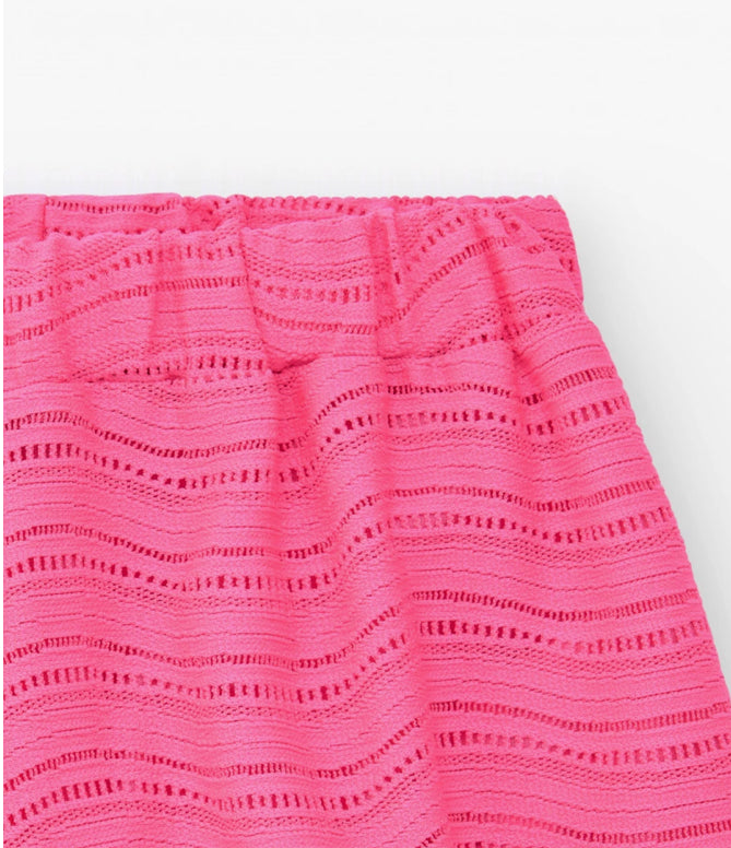 TucTuc NK Honolulu Conjunto Niña Top en rosa con tirantes y cintura elástica y Short multicolor con estampado tropical y cintura elástica