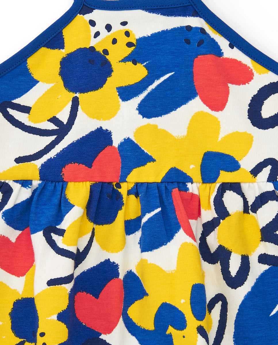 Tuc Tuc Vestido de tirantes para niña en azul con flores