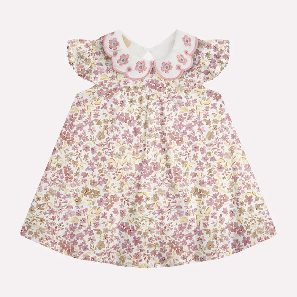 Milon Vestido Print Rosa Cuello Bordado Con Braguita Ref.2000619-40017