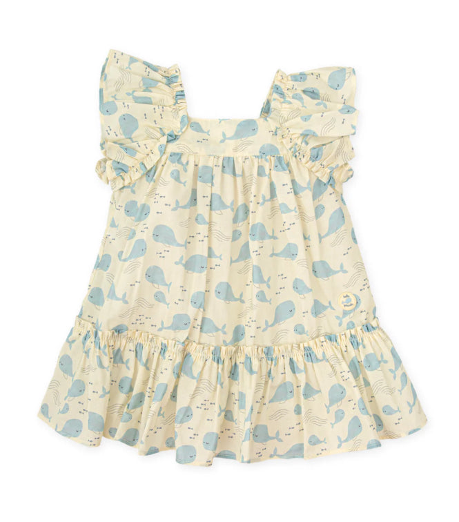 Tutto Piccolo Vestido Estampado Ballena Amarillo