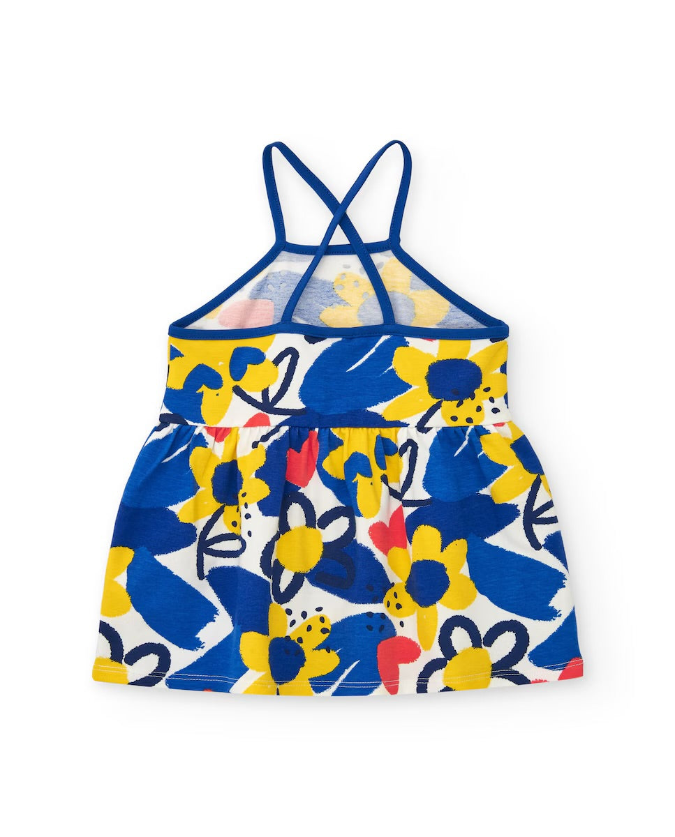 Tuc Tuc Vestido de tirantes para niña en azul con flores