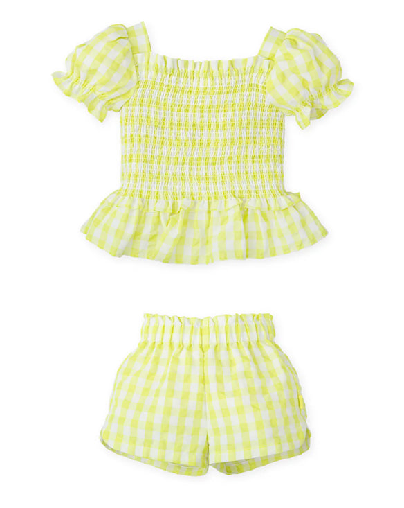 Tutto Piccolo Conjunto Blusa Y Short Cuadros Lima