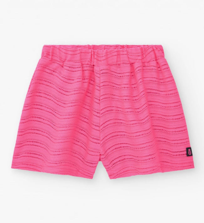 TucTuc NK Honolulu Conjunto Niña Top en rosa con tirantes y cintura elástica y Short multicolor con estampado tropical y cintura elástica