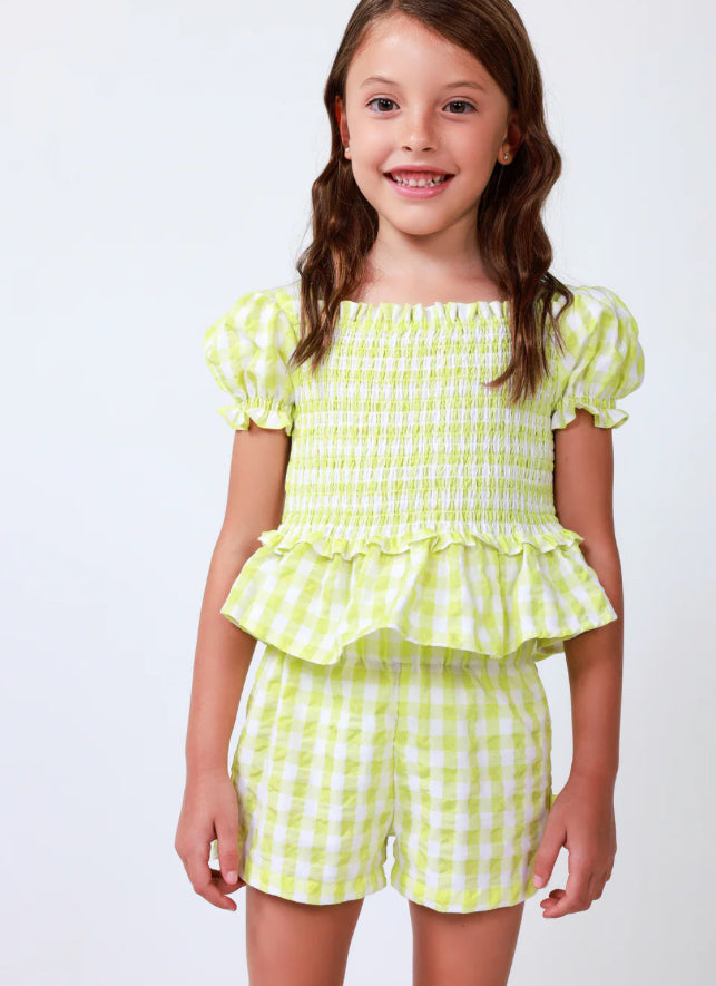 Tutto Piccolo Conjunto Blusa Y Short Cuadros Lima