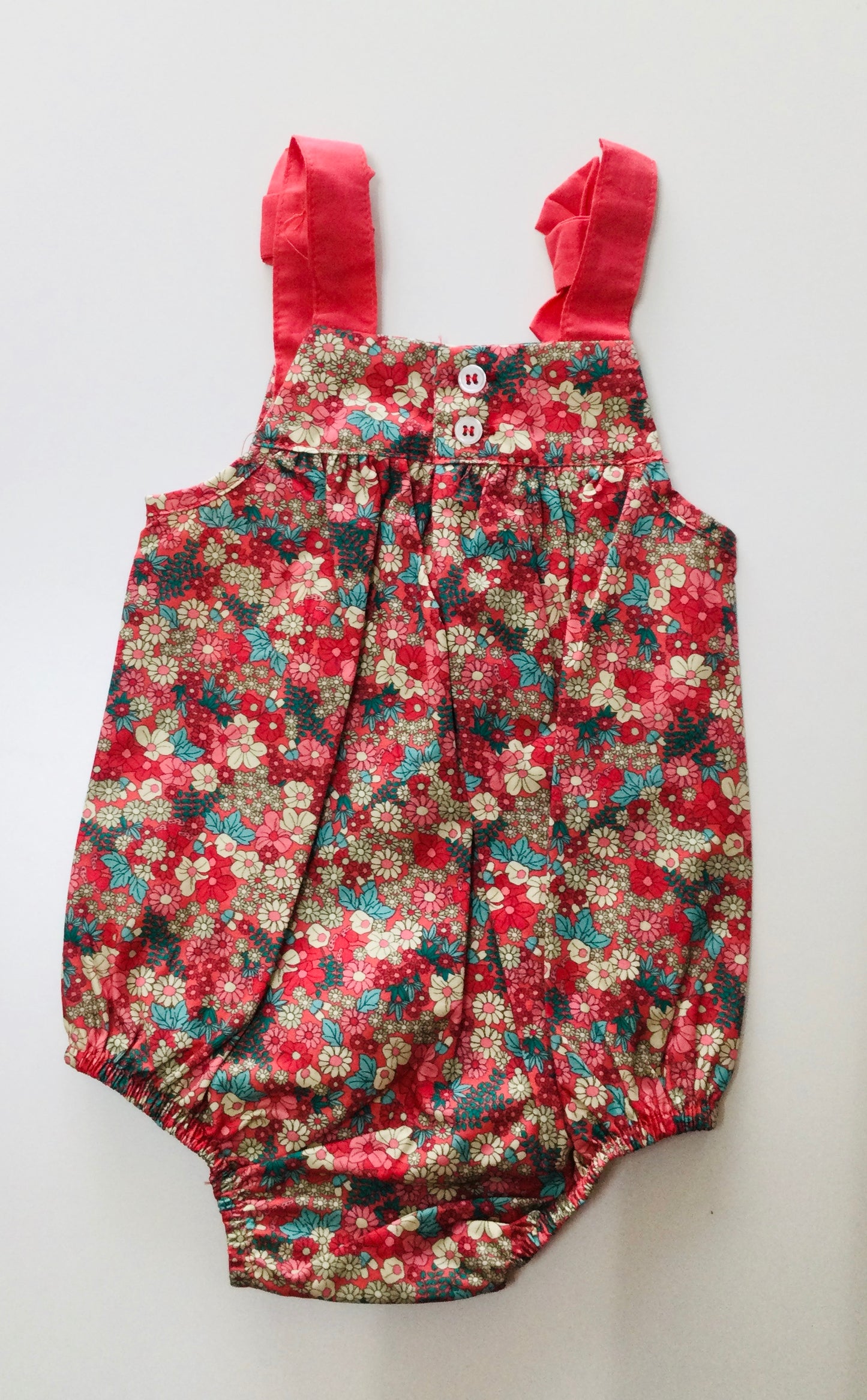 Jilgueritos Kids Red Flowers Printed Romper