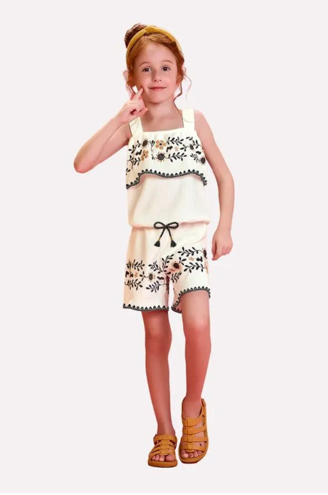 Nanai Jumpsuit Con Print En Volantes Crema Ref. 6000155