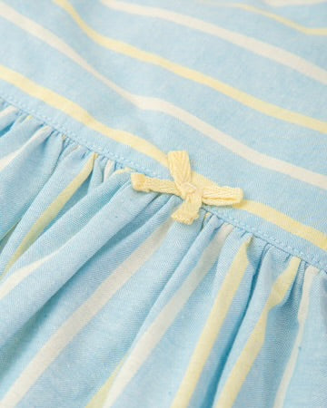 Tutto Piccolo VESTIDO RAYAS AGUAMARINA