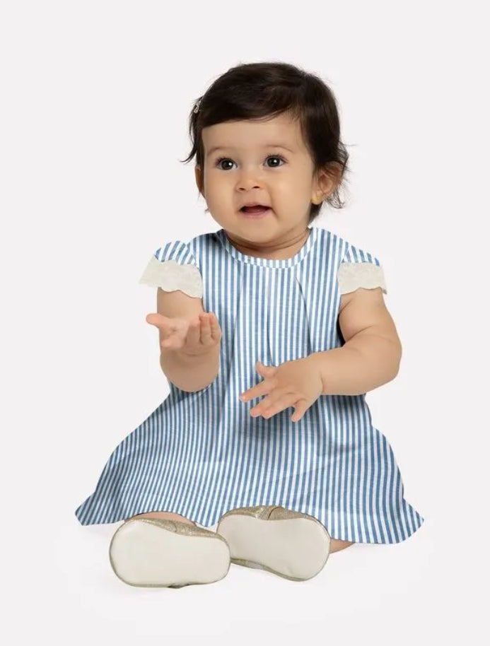Milon Vestido Infantil De Rayas Con Braguita Azul / Vestido Infantil De Rayas Con Braguita Crema Ref. 2000323-6865 Azul, Ref. 2000323-8553 Crema
