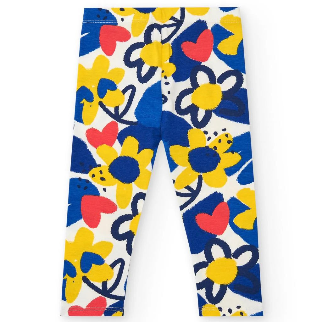 Tuc Tuc Conjunto Camiseta y Leggins para niña en blanco con flores y corazones