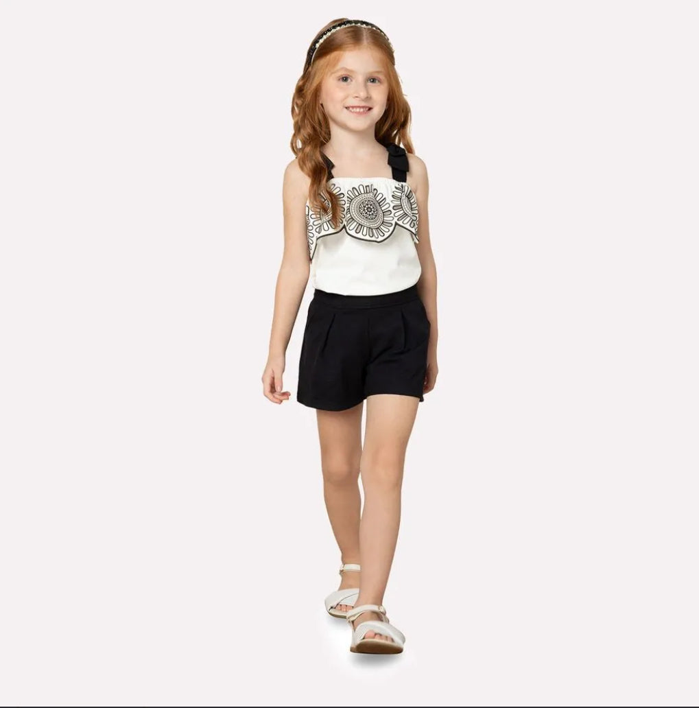 Milon Set Off Shoulder Bordado Negro Ref. 2000654-0452