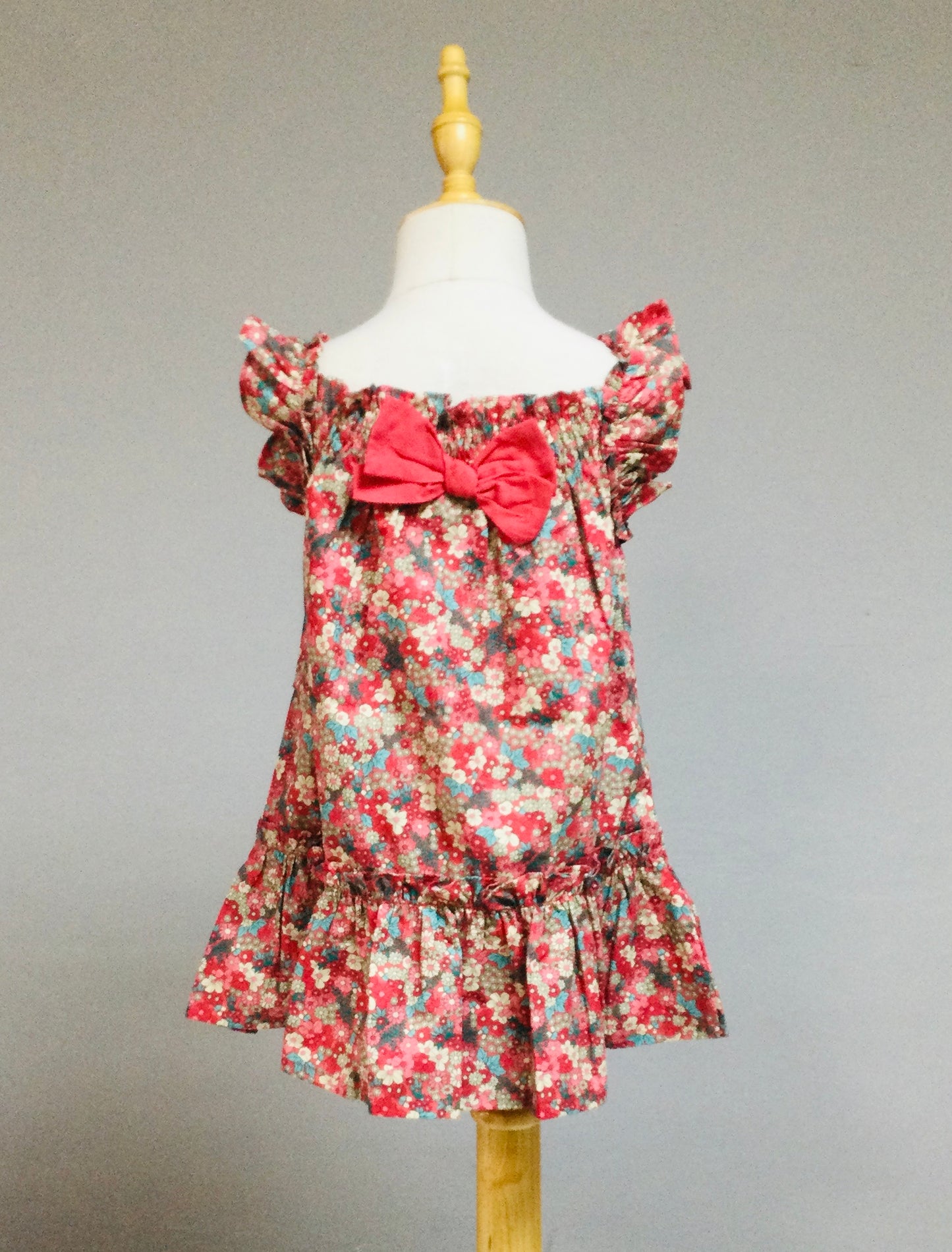 Jilgueritos Kids Red Flower Printed Dress