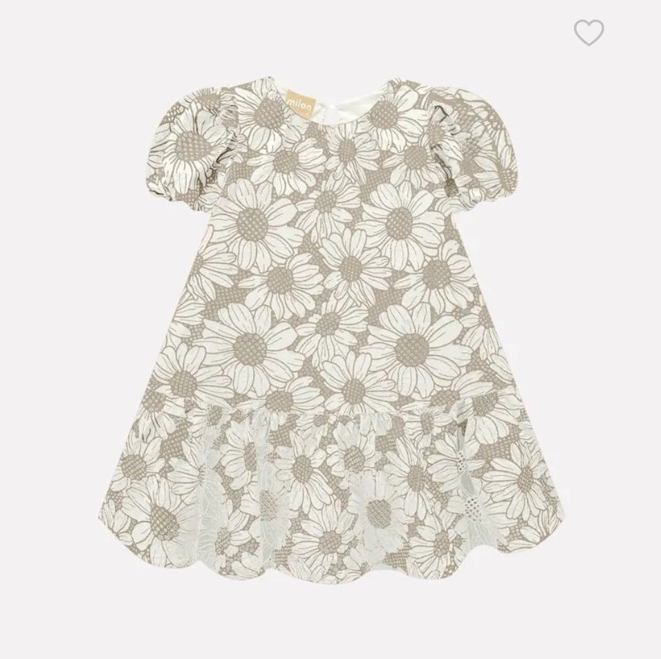 Milon Vestido Flores Tejido Crema Ref. 2000375-0452