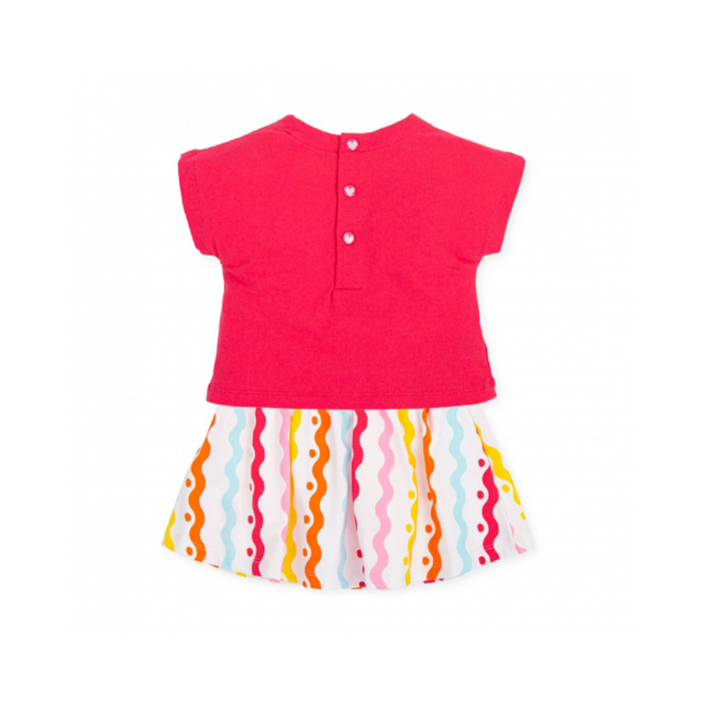 Agatha Ruiz De La Prada Coral Heart T-Shirt and Wave Skirt Set