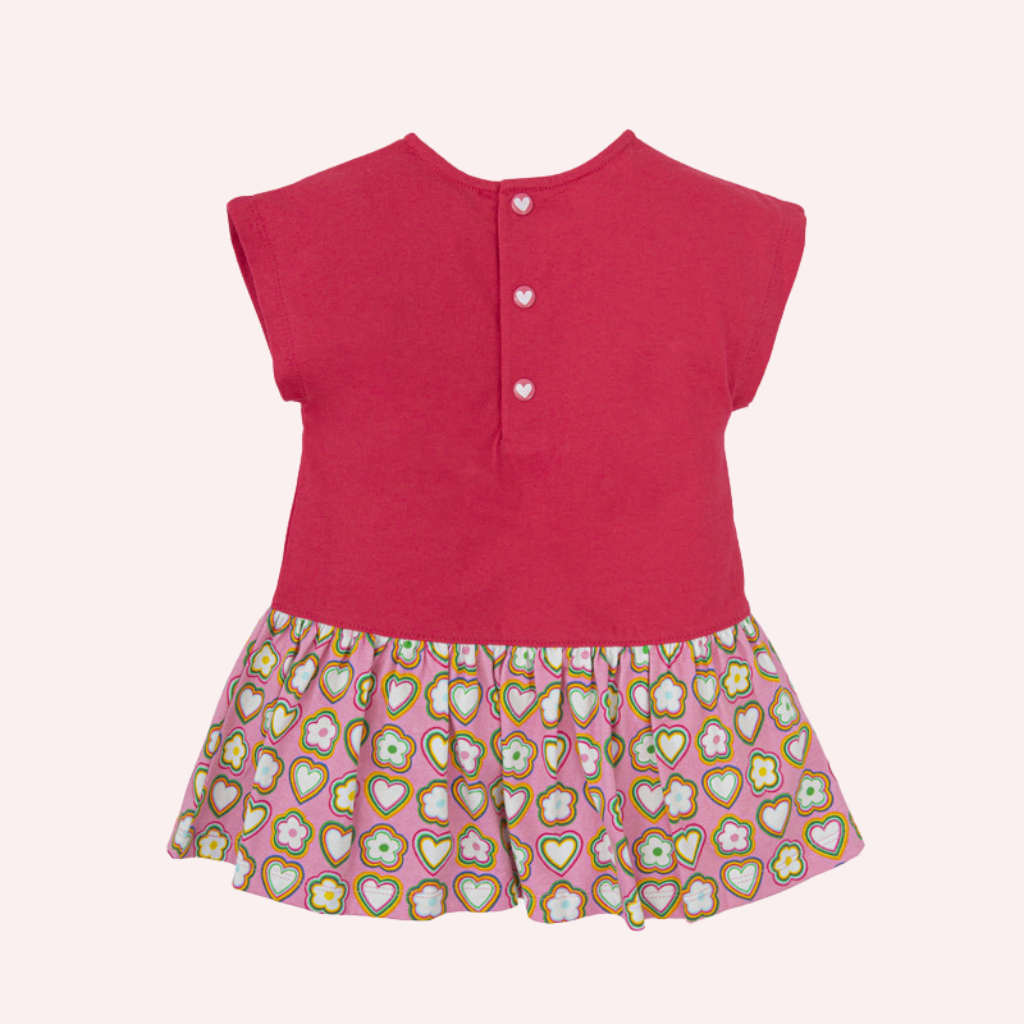 Agatha Ruiz De La Prada Coral Rainbows and Hearts Short Sleeves Dress