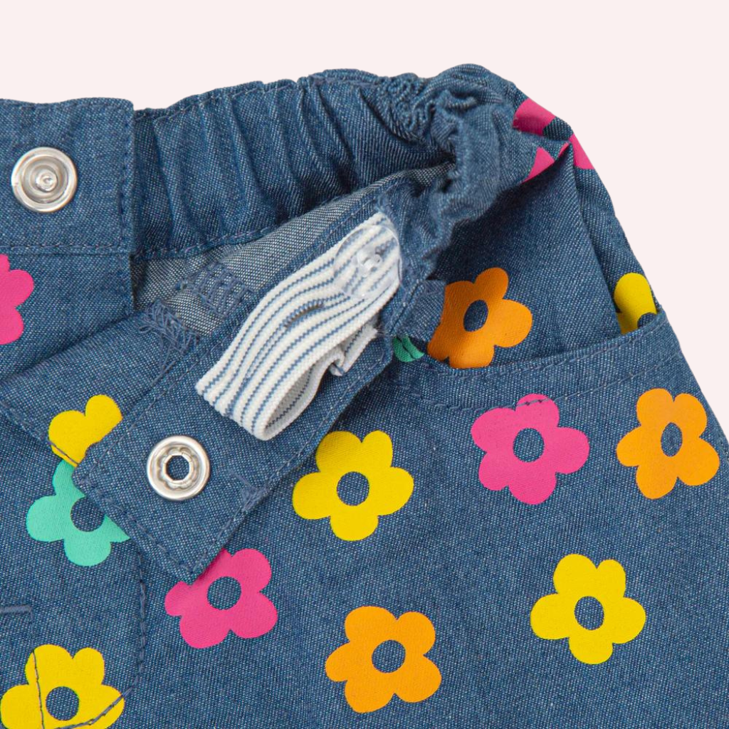 Agatha Ruiz De La Prada Indigo and Fuchsia Flower Shorts Set
