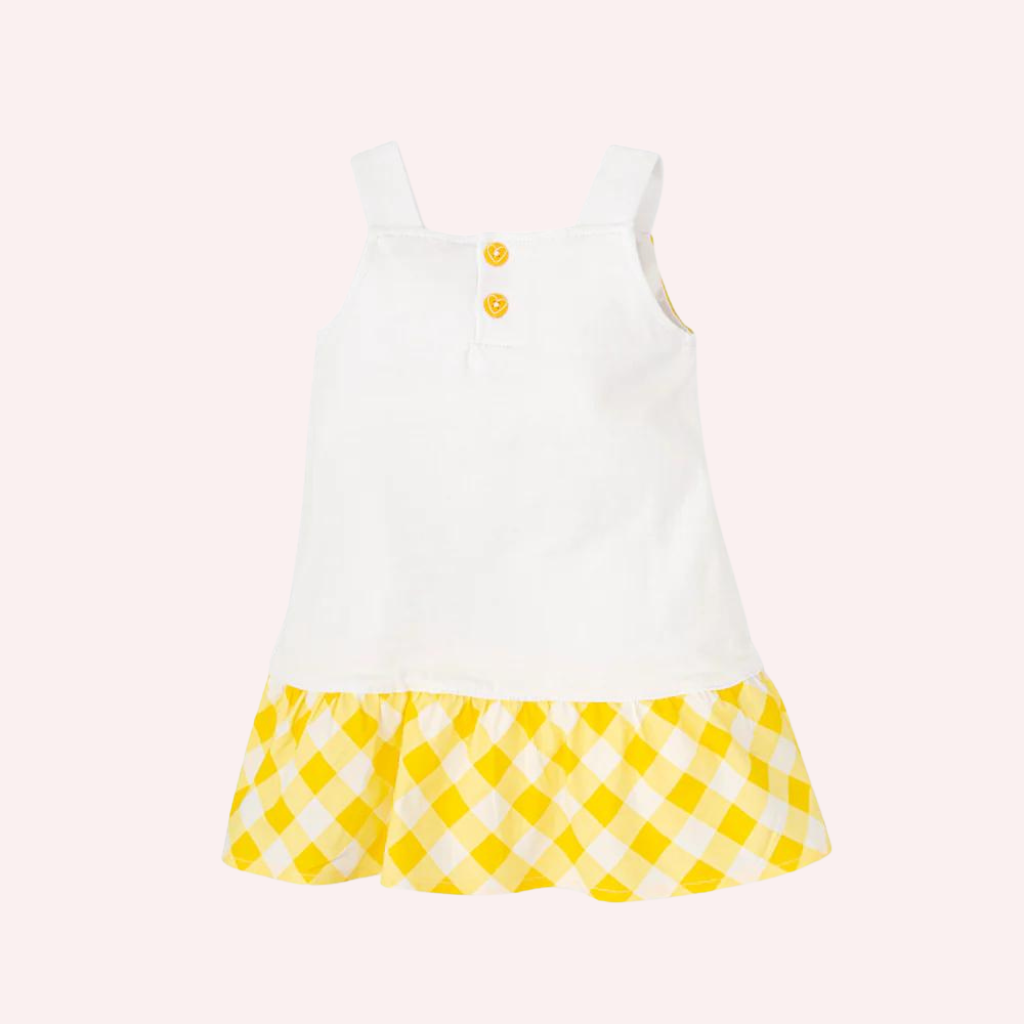 Agatha Ruiz De La Prada Yellow Vichy Strapped Dress