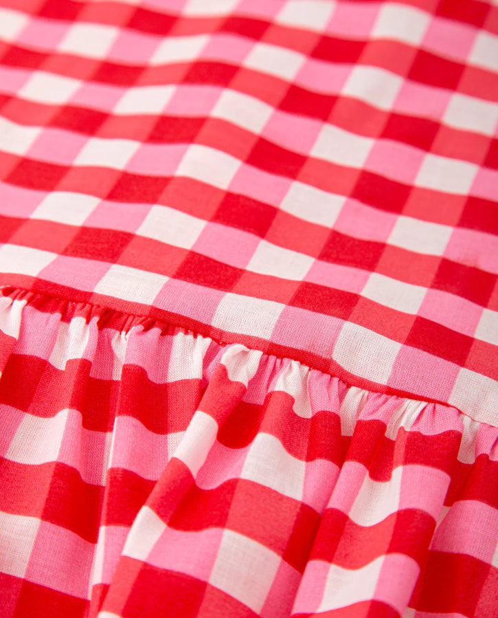 Tutto Piccolo Vestido Cuadros Rojo