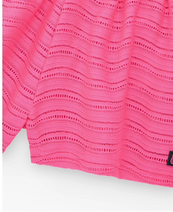 TucTuc NK Honolulu Conjunto Niña Top en rosa con tirantes y cintura elástica y Short multicolor con estampado tropical y cintura elástica