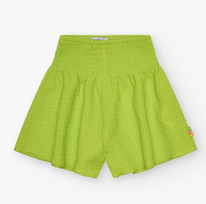TucTuc NK Beach Stories Conjunto Niña Top sin mangas en verde y tejido texturizado Short en verde y cintura elástica