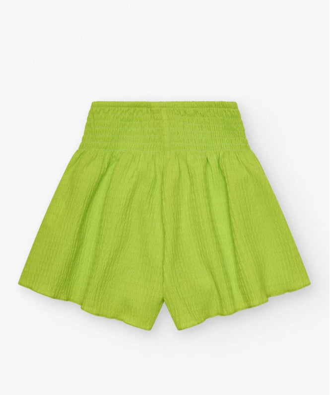 TucTuc NK Beach Stories Conjunto Niña Top sin mangas en verde y tejido texturizado Short en verde y cintura elástica