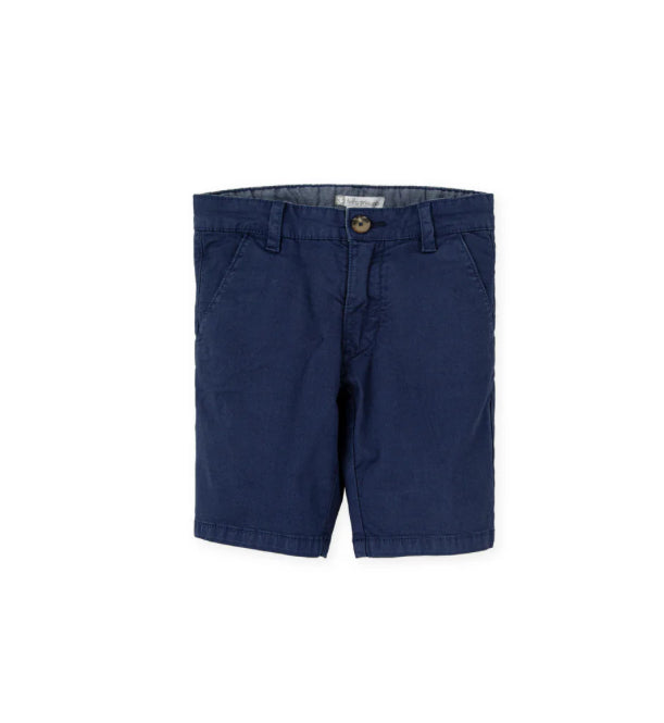 Tutto Piccolo Conjunto Camisa Cuadros Lima Y Bermuda Azul Marino