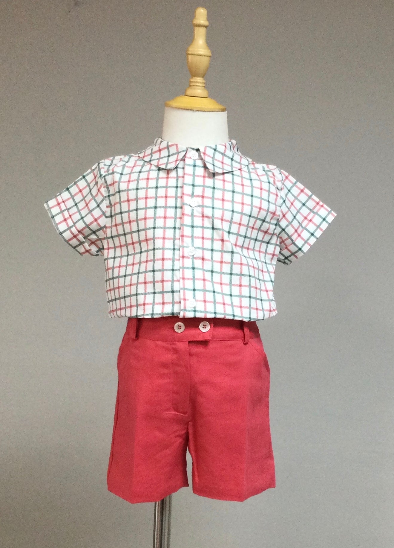 Jilgueritos Kids Thin Tartan Short Set
