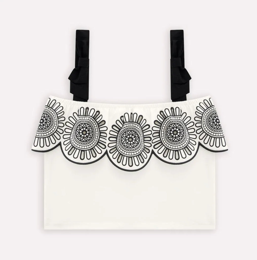 Milon Set Off Shoulder Bordado Negro Ref. 2000654-0452