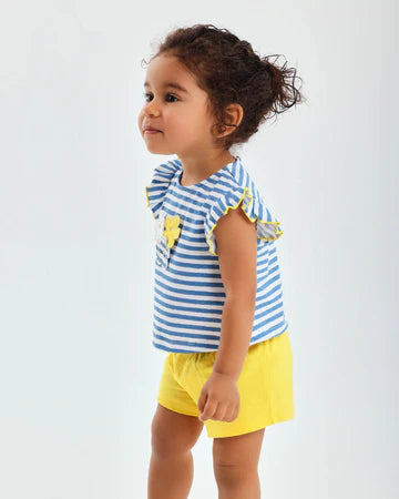 TUTTO PICCOLO CONJUNTO CAMISETA Y SHORT PUNTO RAYAS AZUL ATLÁNTICO