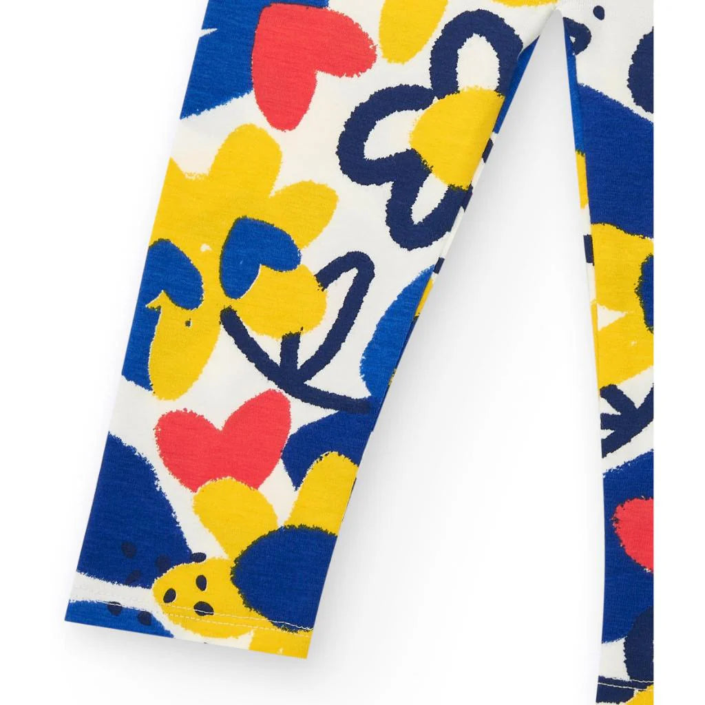 Tuc Tuc Conjunto Camiseta y Leggins para niña en blanco con flores y corazones. Colección: Hey Buddies