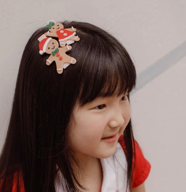 Lilies & Roses Happy Gingerbread Cookies Hair Clips