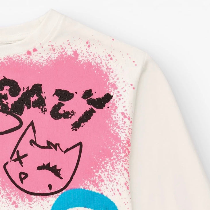 TucTuc White Long Sleeves Jersey T-Shirt / Crazy Feelings Collection