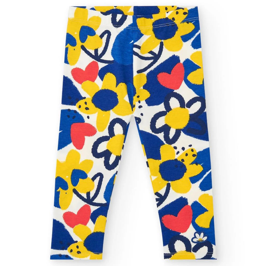 Tuc Tuc Conjunto Camiseta y Leggins para niña en blanco con flores y corazones
