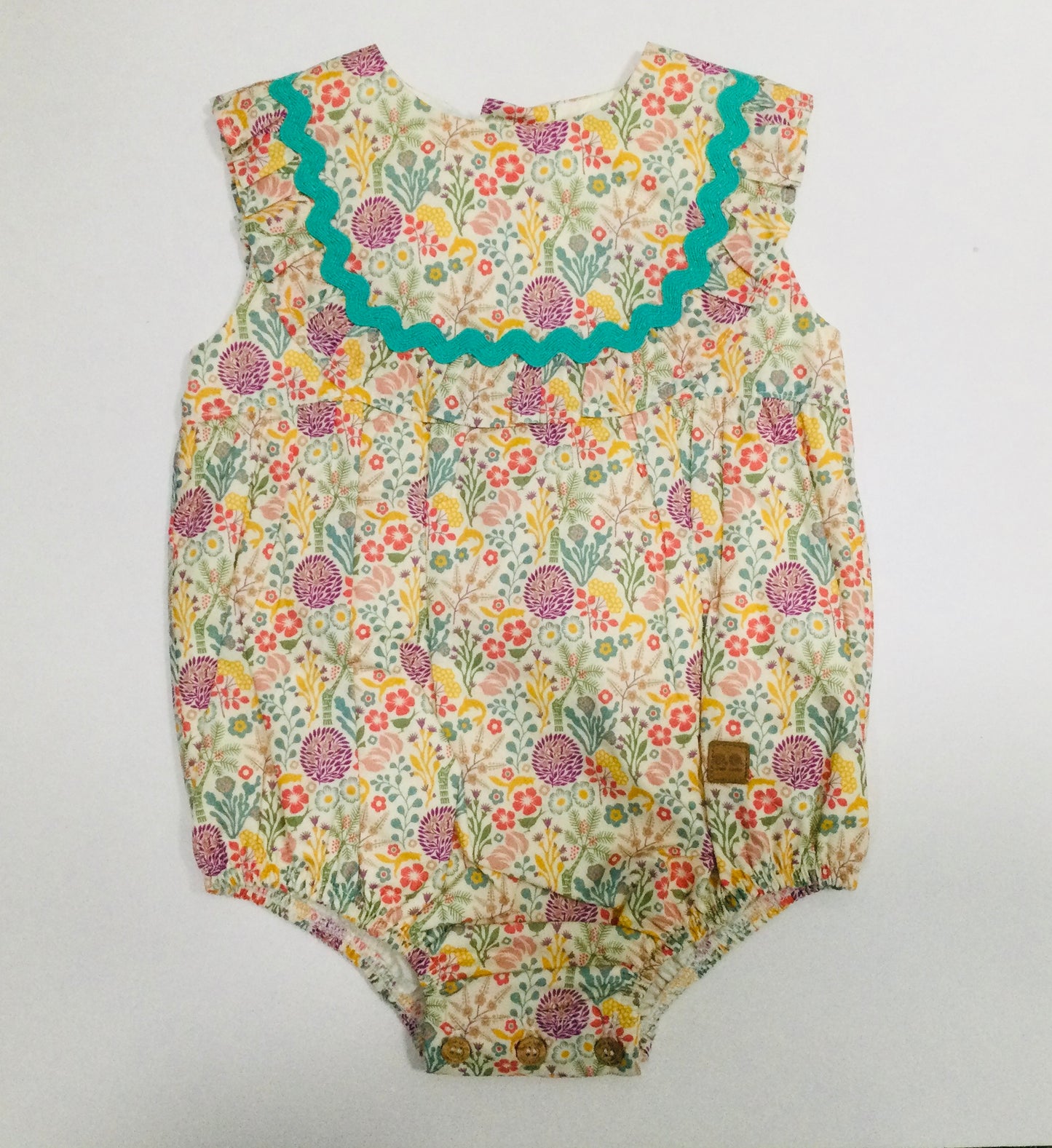 José Varón Green Romper Printed