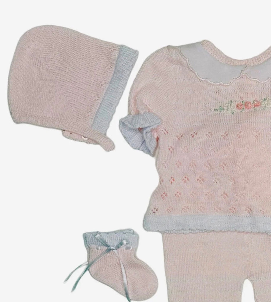 Karela Kids Pink/ White Knitted Set With Blanket Ref. 2593