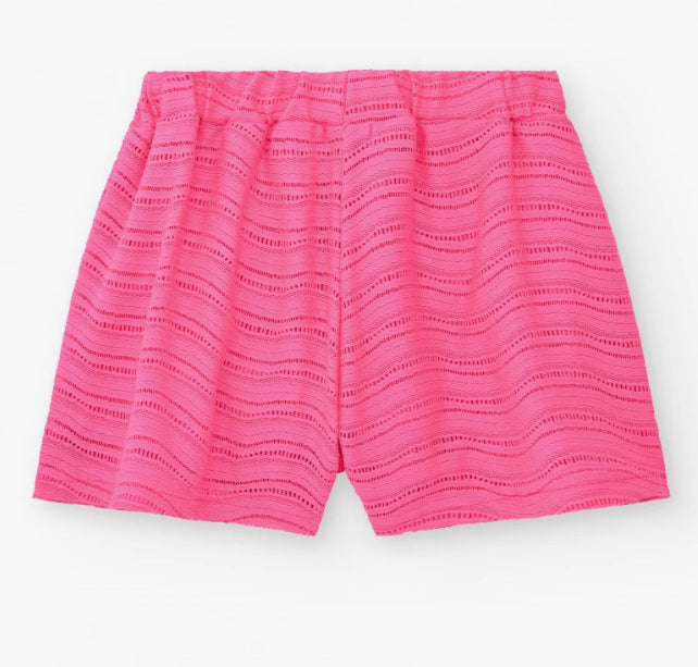 TucTuc NK Honolulu Conjunto Niña Top en rosa con tirantes y cintura elástica y Short multicolor con estampado tropical y cintura elástica